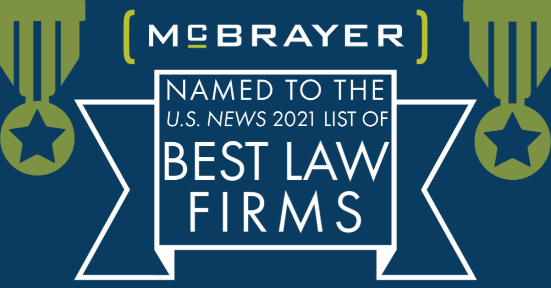 McBrayer Named to the U.S. News 2021 List of Best Law Firms Graphic