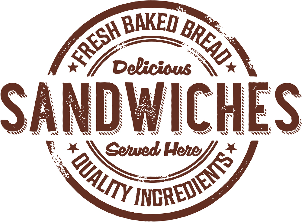 Vintage Deli Sandwiches Rubber Stamp Sign