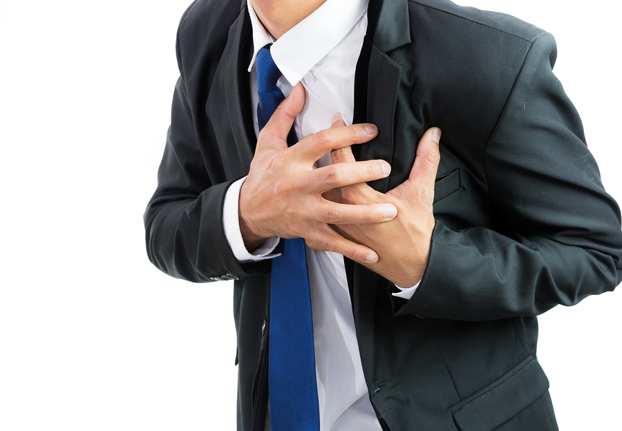 Businessman Having Heart Attack Isolate