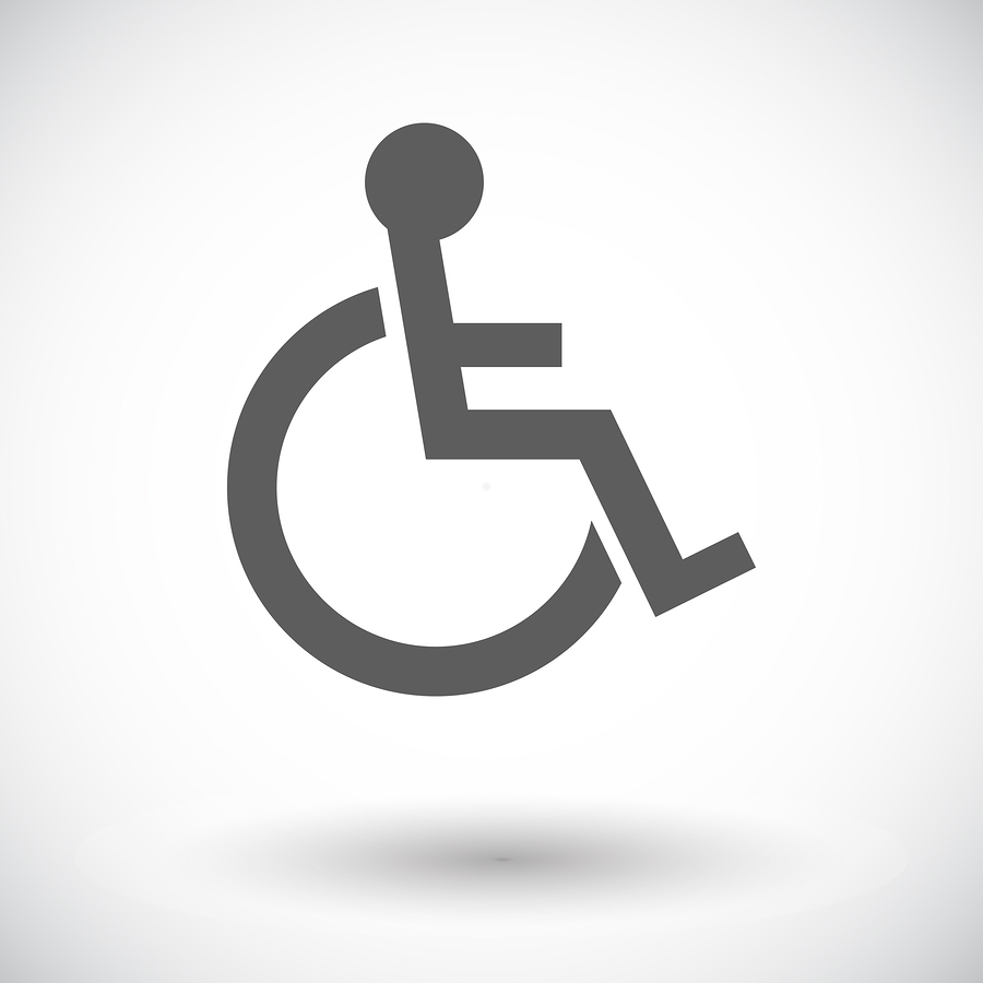 Disabled. Single flat icon on white background. Vector illustration.